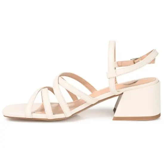 Journee Collection Womens Kempsy Open Square Toe Block Heel Sandals image {1}