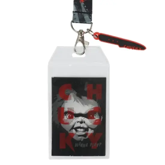 Chucky Wanna Play? 22-Inch Lanyard With Rubber Charm and Clear ID Sleeve image {1}