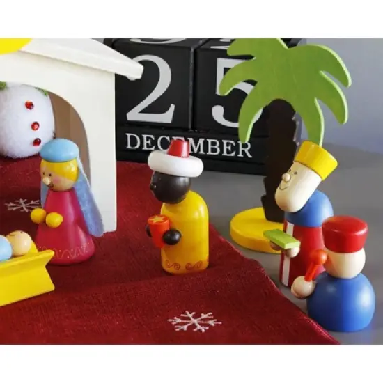 Blue Panda 15-Piece Kids Nativity Set, Wooden Christmas Nativity Scene and Playset Figures for Kids and Children Aged 3 and Older image {4}