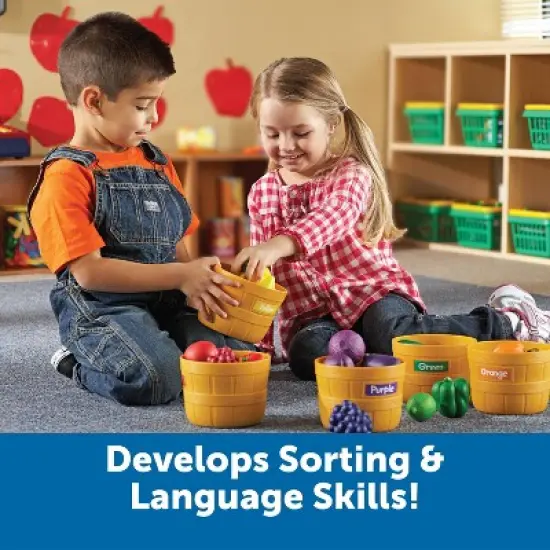 Learning Resources Farmers Market Sorting Set: Preschool Educational Math & Counting Kit with Plastic Cups image {4}
