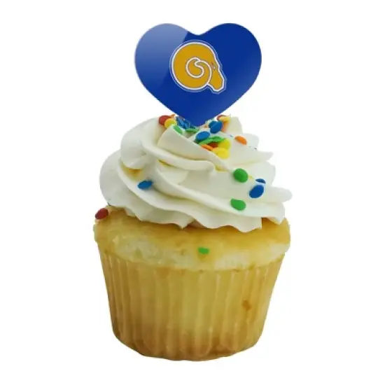 Albany State University Primary Logo Heart Love Cupcake Picks Toppers Decoration Set of 6 image {4}