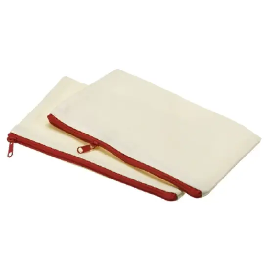 Unique Bargains Canvas Zipper Blank Home Office Travel File Bags 4 Pcs image {3}