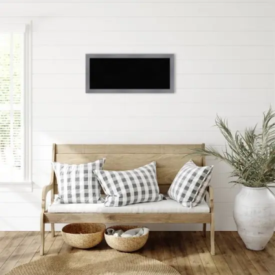 32"x14" Edwin Wood Frame Black Cork Board Gray - Amanti Art: Wall Mounted, Bulletin Display, Office Decor image {4}