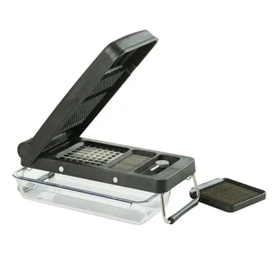 PL8 Professional Chopper Black: Manual Food Chopper & Slicer, 3 Blades, Dishwasher-Safe, Polyoxymethylene, ABS, Stainless Steel image {1}