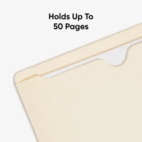 Smead File Jacket, Reinforced Straight-Cut Tab, Flat-No Expansion, Letter Size, Manila, 100 per Box (75500) image {4}