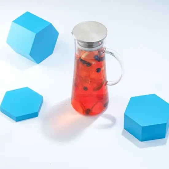 JoyJolt Breeze Glass Pitcher with Lid (Pour / Filter) 50oz Glass Water Pitcher image {5}