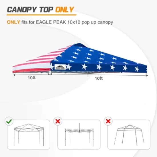 EAGLE PEAK 10x10 Pop Up Canopy Instant Tent w/ 4 Weight Bags image {2}