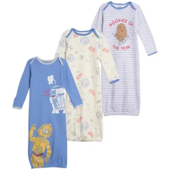 Star Wars Chewbacca R2-D2 C-3PO 3 Pack Sleeper Gowns  image {7}