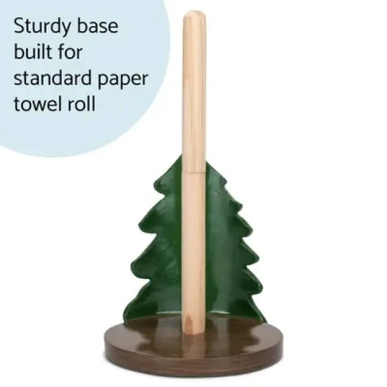 Elanze Designs Forest and Bear 12 inch Resin and Wood Paper Towel Holder image {3}