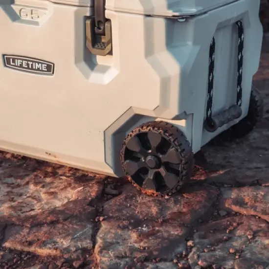 Lifetime 65 Quart High Performance Wheeled Cooler, Pumice Stone (91179) image {7}