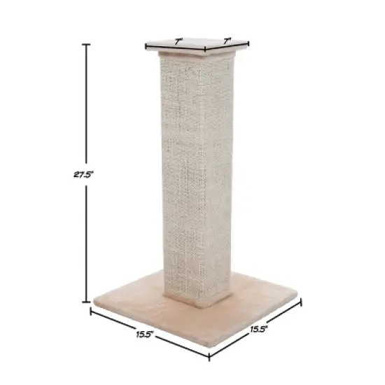 Pet Adobe Sisal and Burlap Cat Scratching Post - 28" Height, Tan image {2}