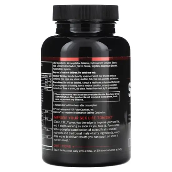 FORCE FACTOR Score! XXL Nitric Oxide Booster Supplement for Men with L-Citrulline, Black Maca, and Tribulus to Improve Athletic Performance, Increase image {2}