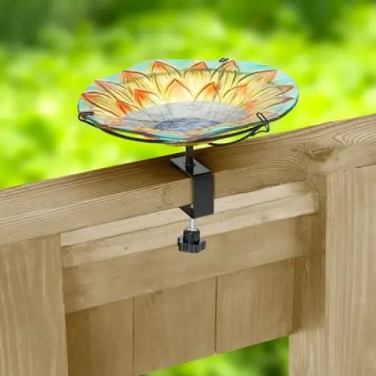 The Lakeside Collection Sunflower Birdbath Or Feeder - Deck Mounted image {3}