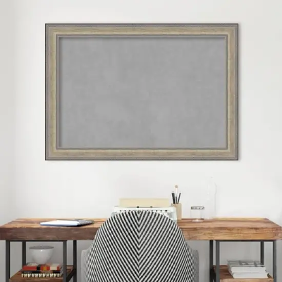 41"x29" Framed Magnetic Board Fleur Champagne Silver - Amanti Art: Real Wood, Wall-Mounted, Metal Presentation Board image {7}