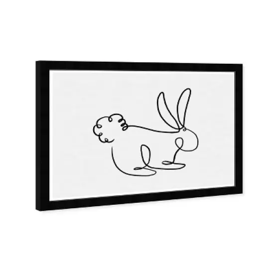 19" x 13" Bunny Outline Simple Animals Framed Wall Art Black - Olivia's Easel image {3}