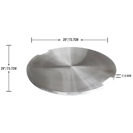 Lunar Round Stainless Steel Lid for Outdoor Fire Pit Table - Elementi image {3}