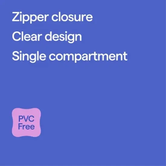 Hard Sided Zipper Pencil Case Clear - up&up&trade;: PET Material, 8.75" Width, 6.25" Depth, 2" Height, 0.109 lbs, Zipper Closure image {3}