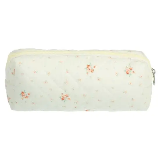 Unique Bargains Durable Small Quilted Makeup Bag Beige 1 Pc image {3}