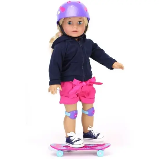 Sophia&rsquo;s Skateboard, Helmet and Knee Pads Set for 18" Dolls, Multicolor image {6}