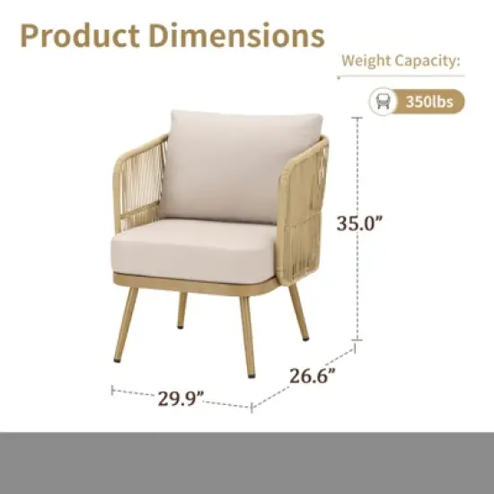 Outdoor Patio Furniture Set All Weather Wicker Conversation Set image {3}