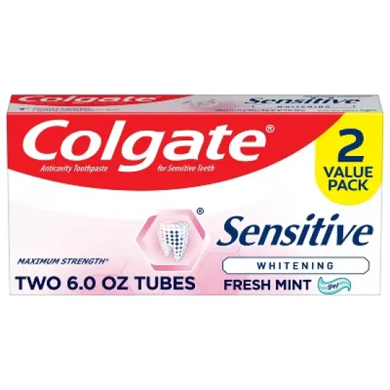 Colgate Sensitive Toothpaste Maximum Strength with Whitening - Fresh Mint Gel - 6oz image {6}