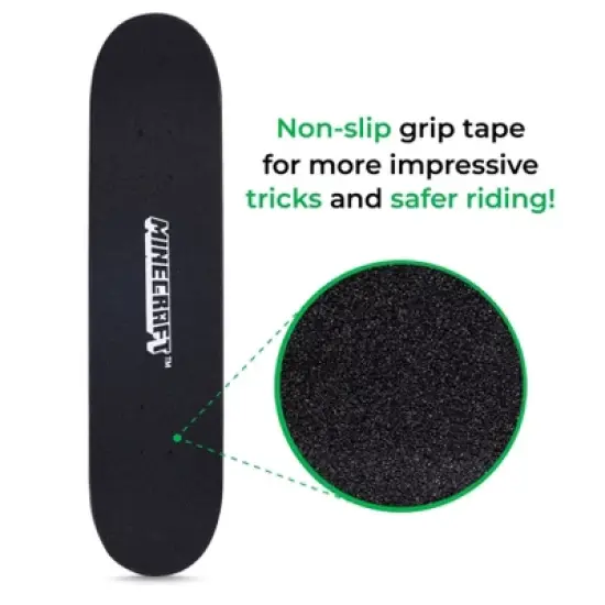 Minecraft 31" Skateboard with ABEC5 Bearings - Perfect for Beginners and Pros with Unique Artwork image {4}