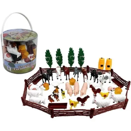 Hingfat Farm Animal Toy Figures Playset, 50 Pieces image {1}