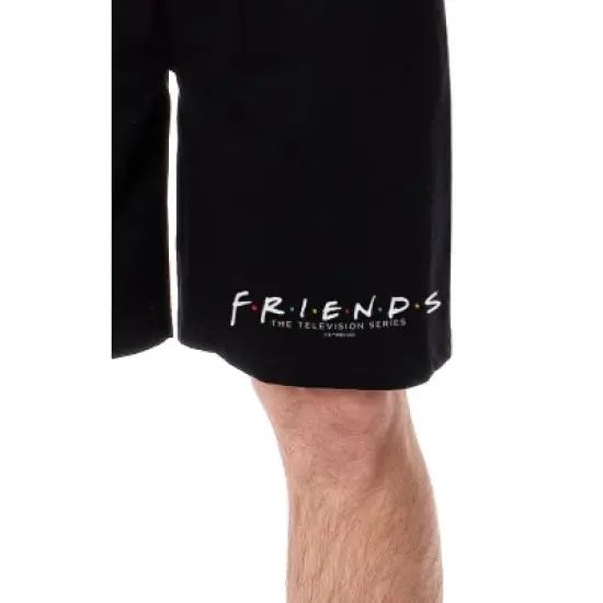 Friends The Television Series Mens' TV Show Title Logo Sleep Pajama Shorts Black image {1}