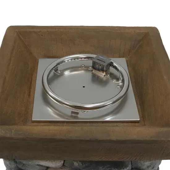 Sunnydaze Outdoor Cast Rock Design Propane Gas Fire Pit Column for Outside Patio & Deck with Lava Rocks, Waterproof Cover and Steel Burner - 30" image {5}