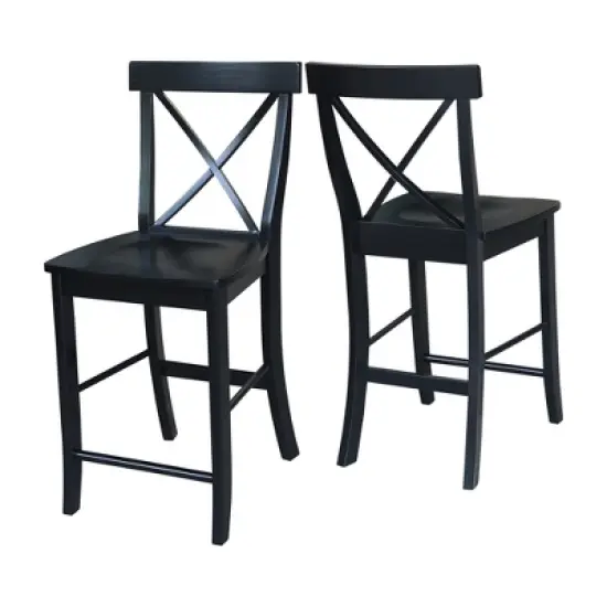 24" Martha X Back Counter Height Barstool - International Concepts image {5}