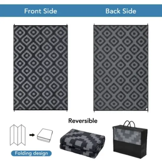 Washable Outdoor Rug with Classic Checked Pattern image {6}