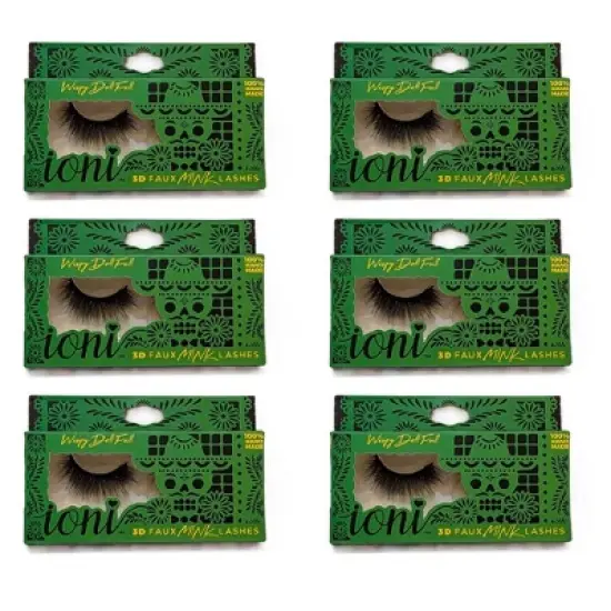 IONI Wispy Doll Full 3D Faux Mink Eyelashes (Pack of 6) image {2}