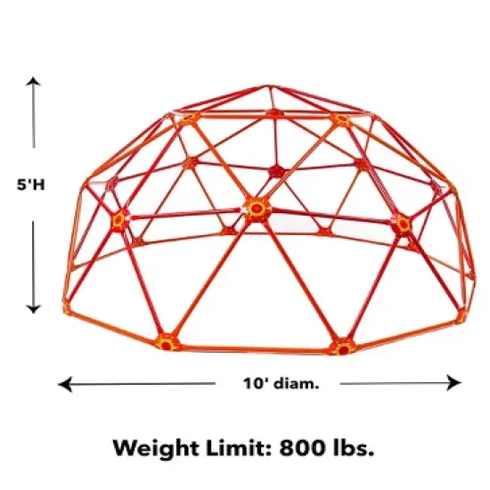 HearthSong 10' diam. x 5'H SunRise Geometric Climbing Dome with Star Hammock and Two Bungee Net Chairs image {4}