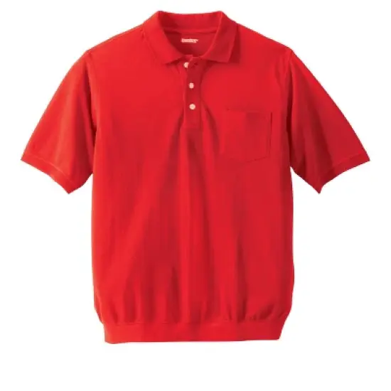 KingSize Men's Big & Tall Banded Bottom Pocket Shrink-Less&trade; Piqu&eacute; Polo Shirt image {8}