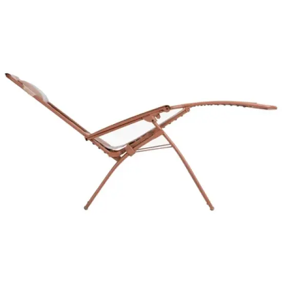 Lafuma R Clip Compact Foldable Portable Zero Gravity Relaxation Garden Patio Beach Chair Recliner with Removable Adjustable Headrest, Canyon Red image {2}