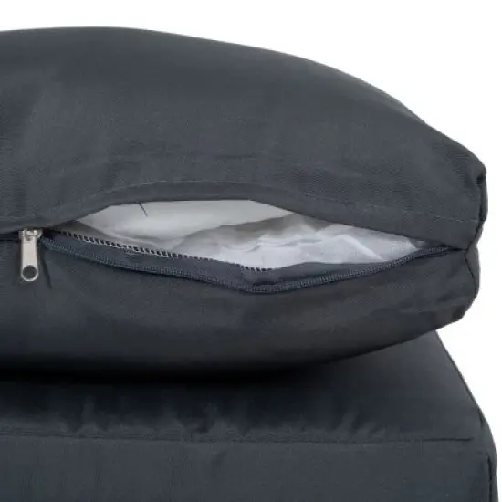 Sapphtopaz PE Rattan Outdoor Sofa Set, Minimalist Outdoor Patio Sofa with Gray Cushion, Black Brown Patio Sofas, Set of 2 Single Sofa image {6}