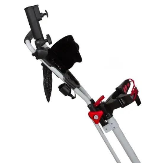 Northlight 48" White and Black Easy Folding 3 Wheel Golf Bag Push Cart image {4}