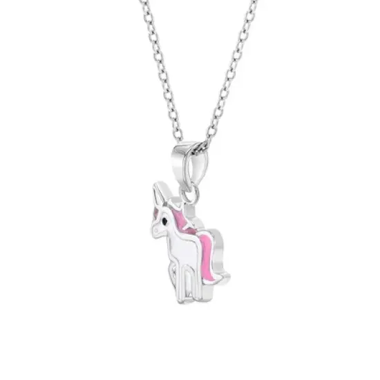 Girls' Dazzling Unicorn Sterling Silver Necklace - In Season Jewelry image {1}
