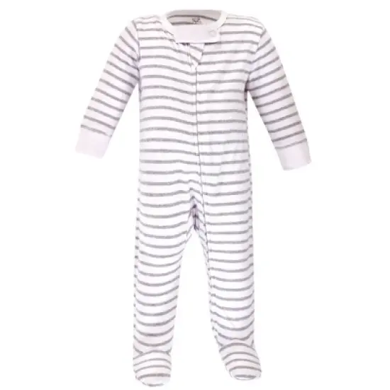 Touched by Nature Baby Organic Cotton Zipper Sleep and Play 3pk, Gray Woodland image {1}