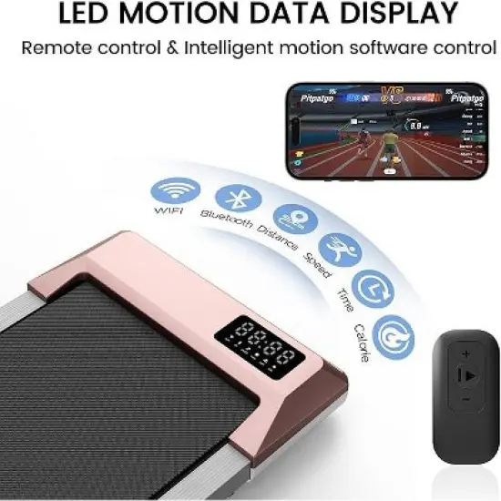 DeerRun 2 in 1 Under Desk WalkTreadmill, 2.5HP Low Noise Walking Pad Running Jogging Machine with Remote Control for Home Office image {15}