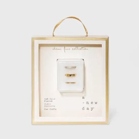 14K Gold Plated Cubic Zirconia Ear Cuffs - A New Day&trade; image {1}