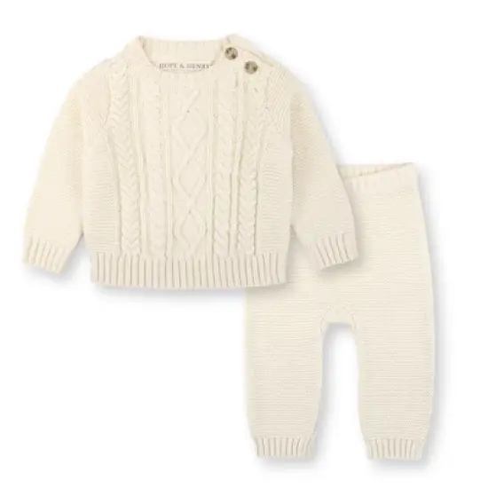 Hope & Henry Layette Baby Long Sleeve Cable Sweater and Legging Set, Infant image {5}