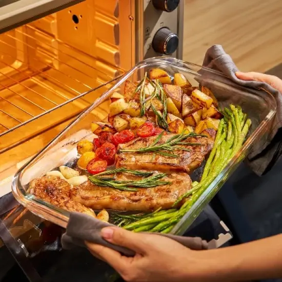 Sorbus 8-Piece Deep Glass Baking Dish Set with Lids - Versatile, Durable, Oven-Safe, & Dishwasher-Safe for Easy Baking, Storing, & Serving image {3}