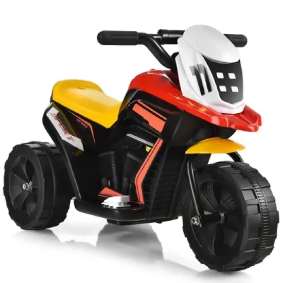 Costway 6V Ride-On Toy Motorcycle Trike 3-Wheel Electric Bicycle w/ Music&Horn image {5}
