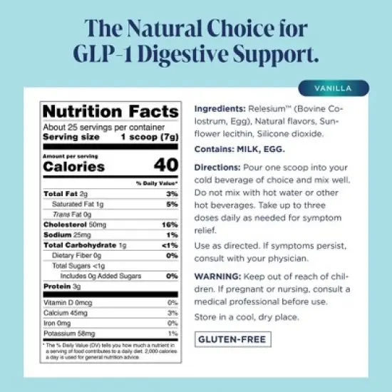 Relesium GLP-1 Digestive Support Multi-Symptom Relief Powder - 6.35oz/25 Servings image {5}