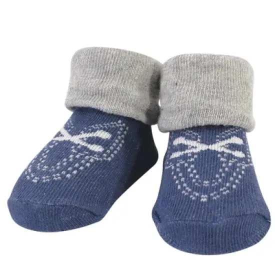 Hudson Baby Infant Boy Cotton Bib and Sock Set 5pk, Handsome Charming Adorable, One Size image {5}