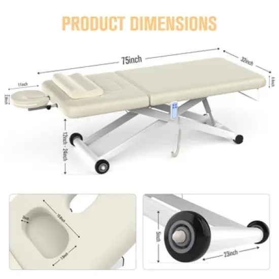 Dolonm Commercial Massage Table 31.5" Wide w/Storage & 700LBS Capacity - Fixed Backrest Salon Spa Bed image {1}