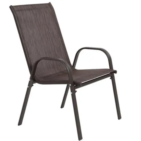 ELJGET 2-Piece Patio Chairs Camping Garden Chairs with Armrest & Backrest for Garden Patio Pool Beach Yard Space Saving image {9}