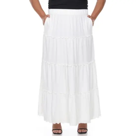 Plus Size Tiered Maxi Skirt image {9}