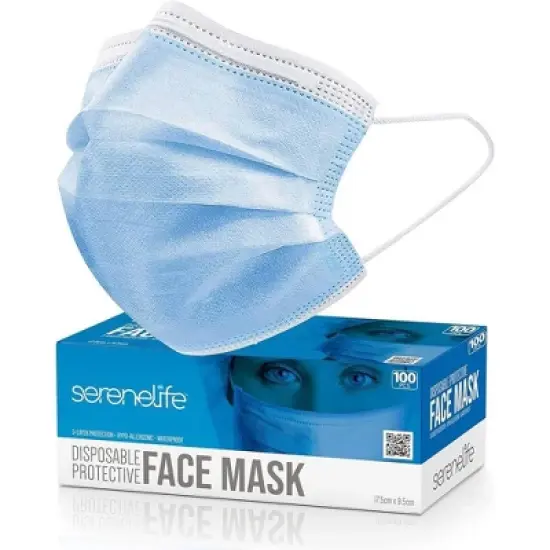 SereneLife 3 Layer Disposable Face Mask image {7}